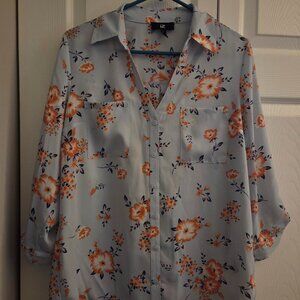 Blue Floral Iz Byer Blouse